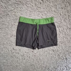 Womens Nike Shorts Size Small S Grey Green Running Pilates Gym Yoga Workout ✨️💫